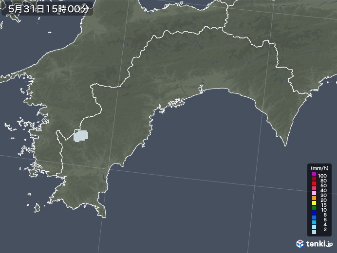 高知県の雨雲レーダー(2022年05月31日)