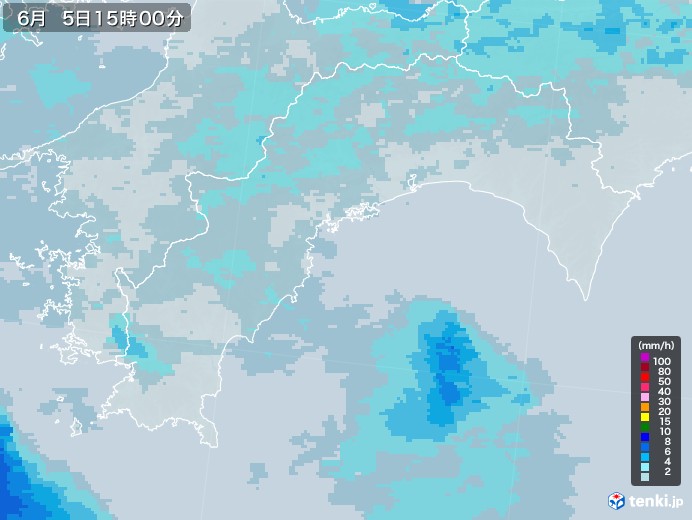 高知県の雨雲レーダー(2022年06月05日)