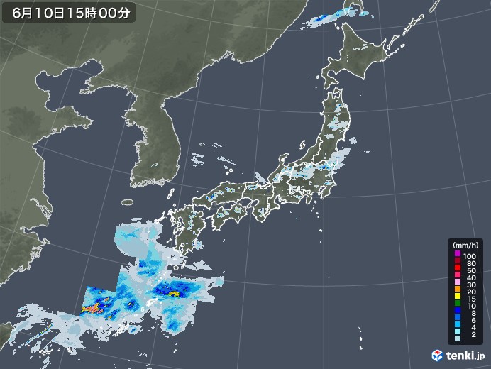 雨雲レーダー(2022年06月10日)