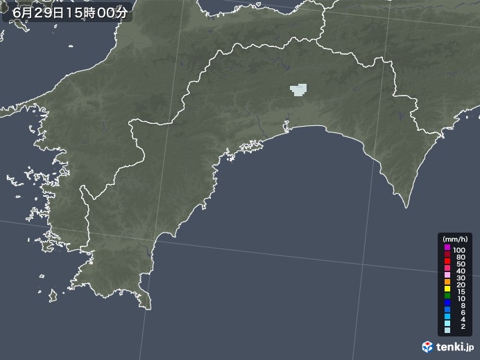 高知県の雨雲レーダー(2022年06月29日)