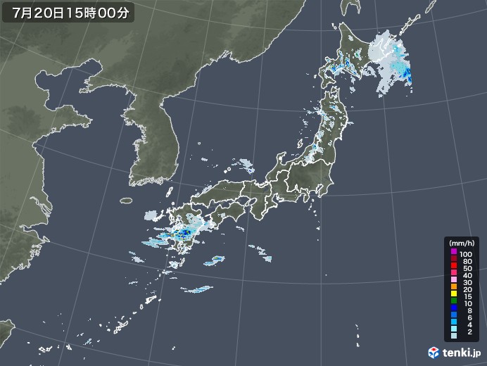 雨雲レーダー(2022年07月20日)