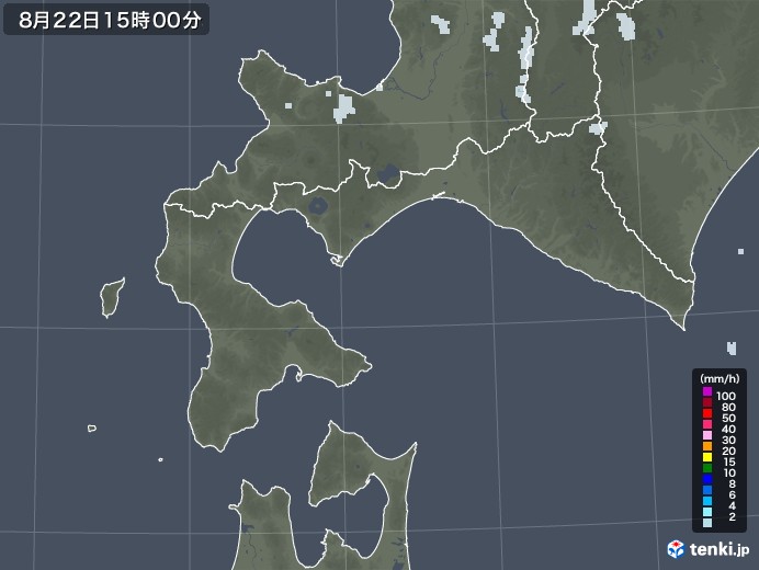 道南の雨雲レーダー(2022年08月22日)