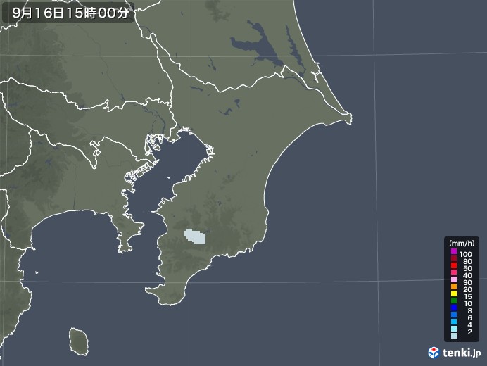 千葉県の雨雲レーダー(2022年09月16日)