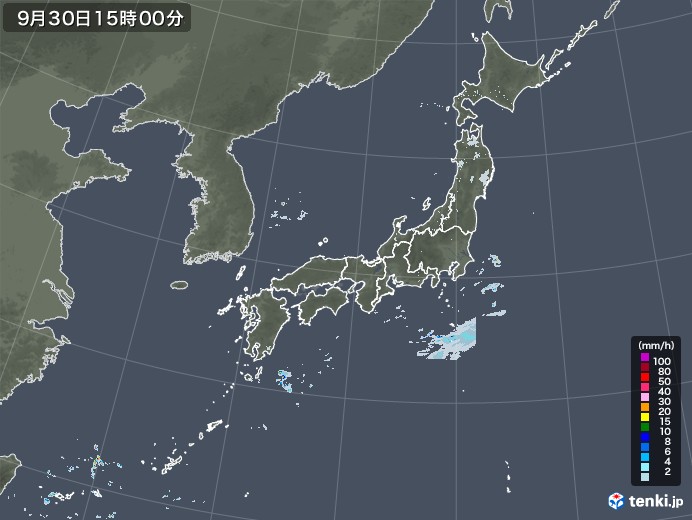 雨雲レーダー(2022年09月30日)