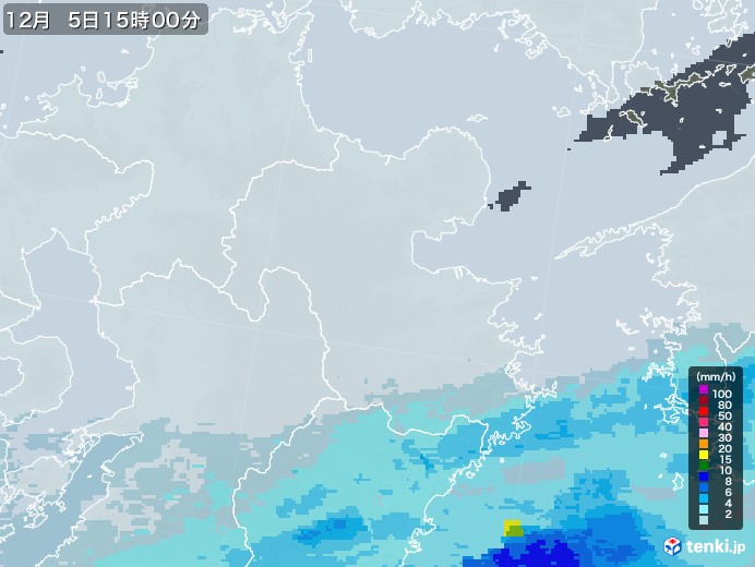 大分県の雨雲レーダー(2022年12月05日)