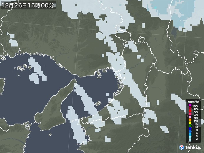 大阪府の雨雲レーダー(2022年12月26日)