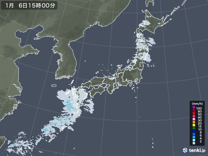 雨雲レーダー(2023年01月06日)