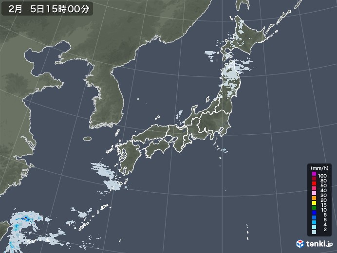 雨雲レーダー(2023年02月05日)