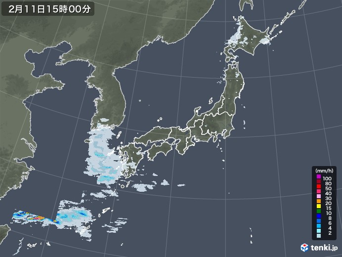 雨雲レーダー(2023年02月11日)