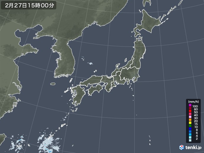 雨雲レーダー(2023年02月27日)