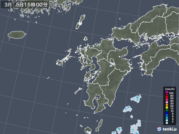 九州地方の雨雲レーダー(2023年03月05日)