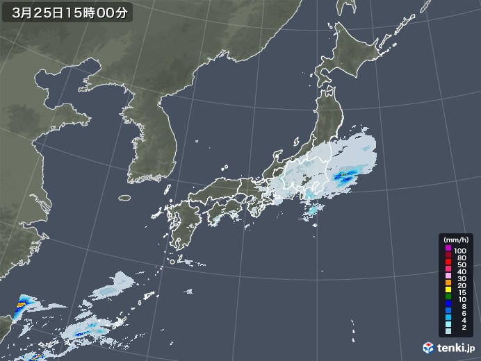 雨雲レーダー(2023年03月25日)