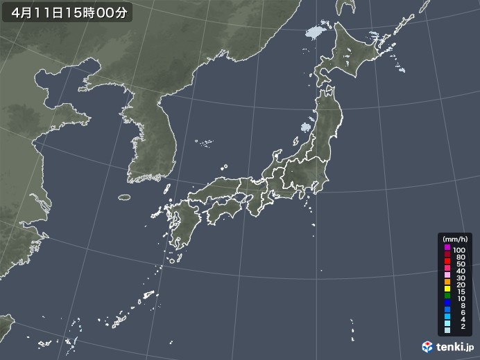 雨雲レーダー(2023年04月11日)