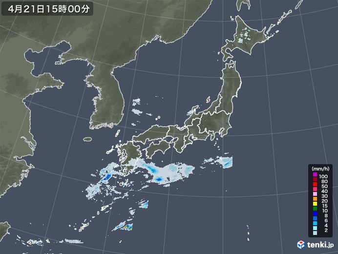 雨雲レーダー(2023年04月21日)