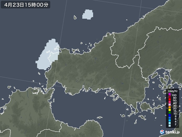 山口県の雨雲レーダー(2023年04月23日)