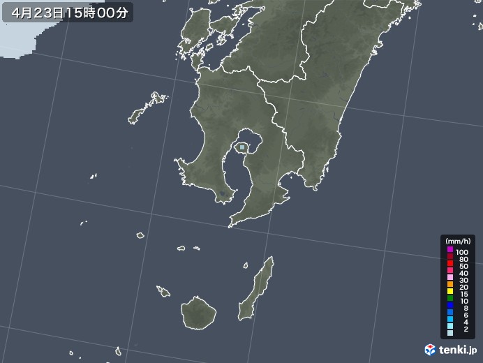 鹿児島県の雨雲レーダー(2023年04月23日)