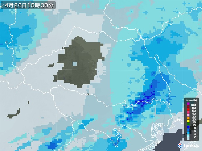 埼玉県の雨雲レーダー(2023年04月26日)