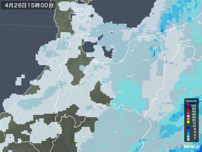 富山県の雨雲レーダー(2023年04月26日)