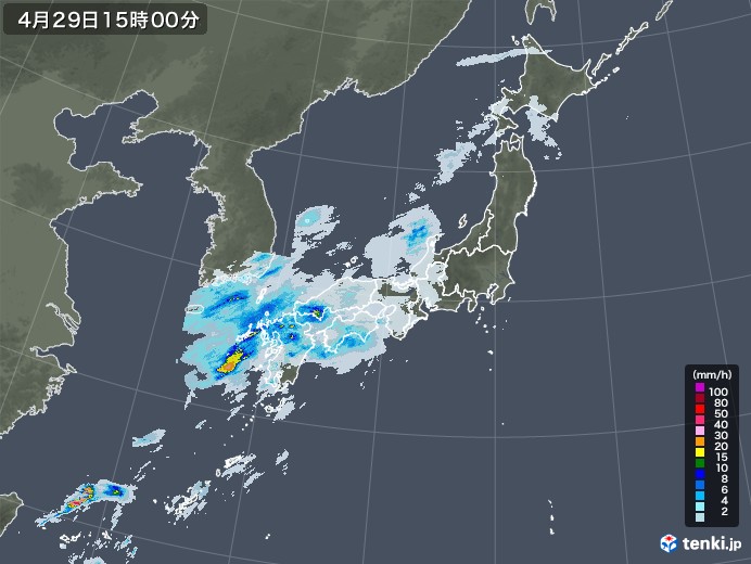 雨雲レーダー(2023年04月29日)