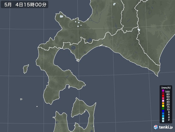 道南の雨雲レーダー(2023年05月04日)