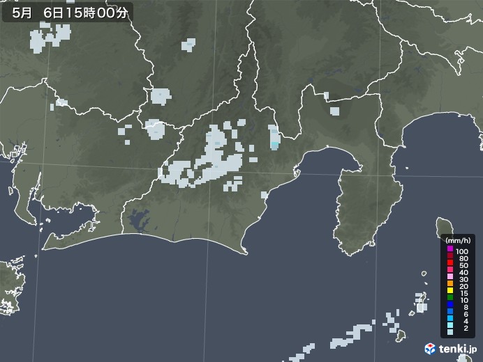 静岡県の雨雲レーダー(2023年05月06日)