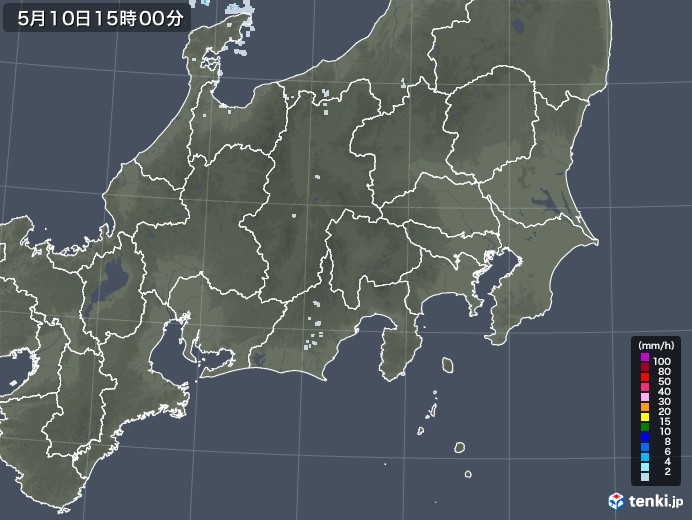 関東・甲信地方の雨雲レーダー(2023年05月10日)