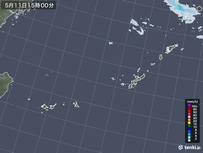 沖縄地方の雨雲レーダー(2023年05月11日)