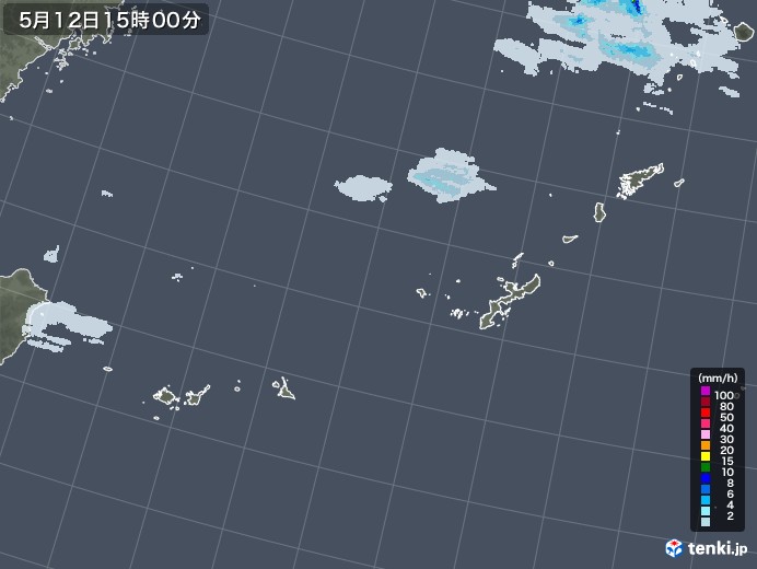沖縄地方の雨雲レーダー(2023年05月12日)