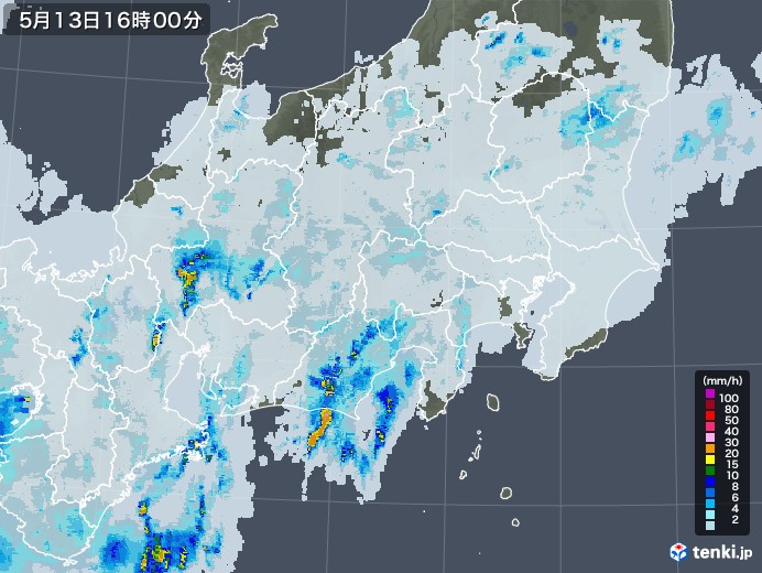 関東・甲信地方の過去の雨雲レーダー(2023年05月13日) - 日本 関東・甲信地方の過去の雨雲レーダー(2023年05月13日) - 日本