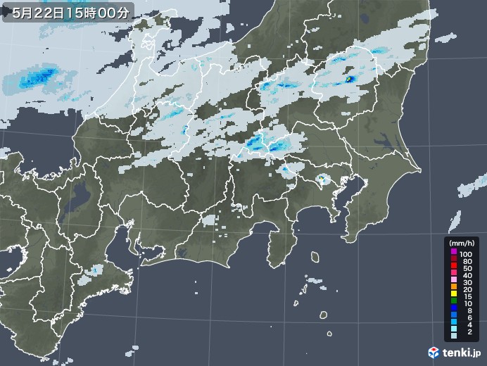 関東・甲信地方の雨雲レーダー(2023年05月22日)