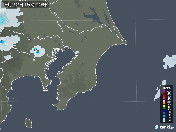 千葉県の雨雲レーダー(2023年05月22日)