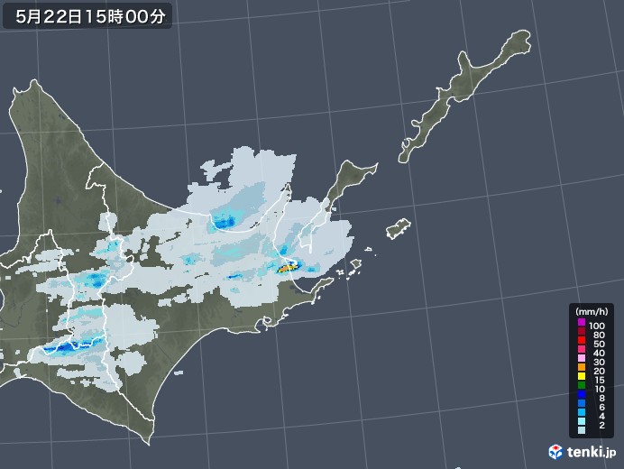 道東の雨雲レーダー(2023年05月22日)