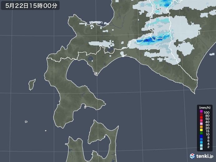 道南の雨雲レーダー(2023年05月22日)