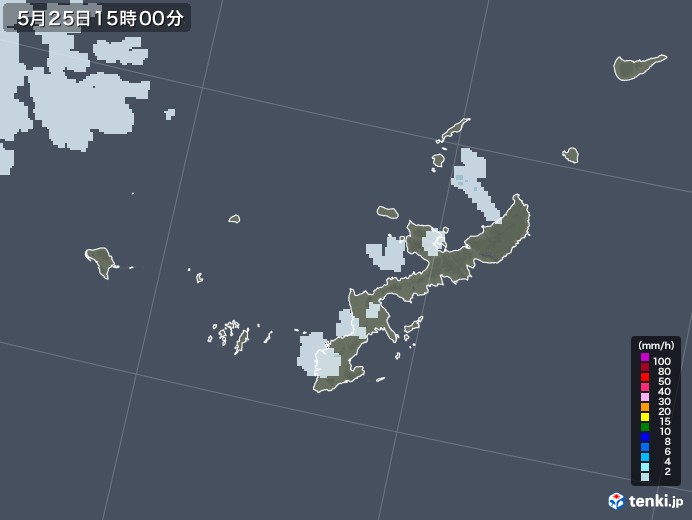 沖縄県の雨雲レーダー(2023年05月25日)
