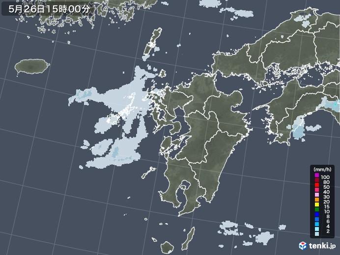 九州地方の雨雲レーダー(2023年05月26日)