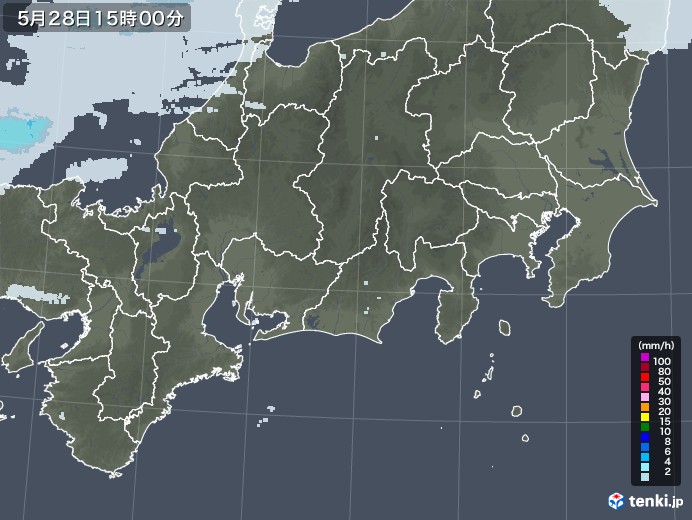 東海地方の雨雲レーダー(2023年05月28日)