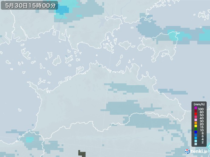 香川県の雨雲レーダー(2023年05月30日)