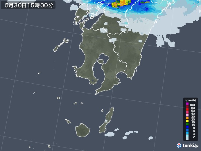 鹿児島県の雨雲レーダー(2023年05月30日)