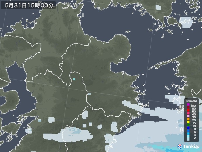 大分県の雨雲レーダー(2023年05月31日)