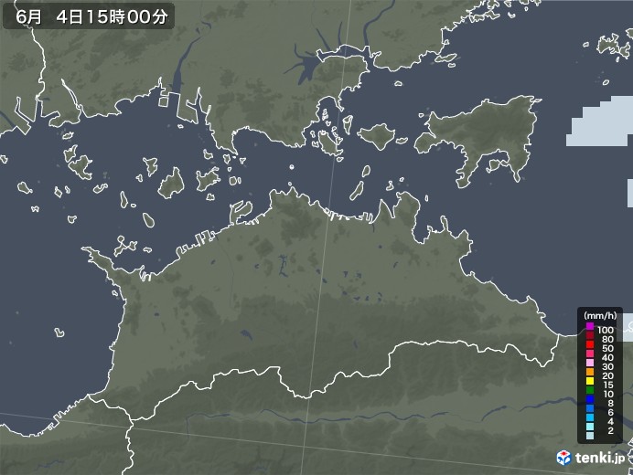 香川県の雨雲レーダー(2023年06月04日)