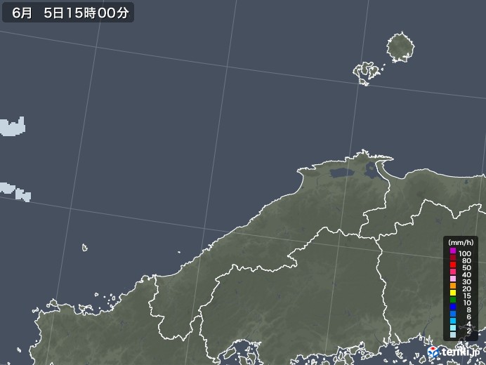 島根県の雨雲レーダー(2023年06月05日)