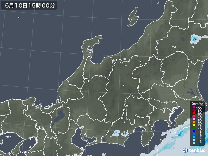 北陸地方の雨雲レーダー(2023年06月10日)