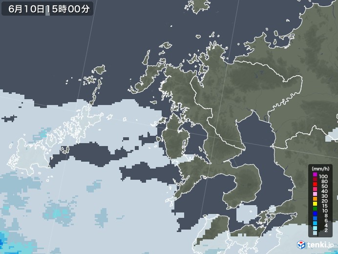 長崎県の雨雲レーダー(2023年06月10日)