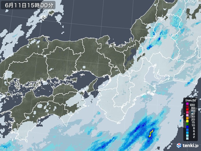 近畿地方の雨雲レーダー(2023年06月11日)