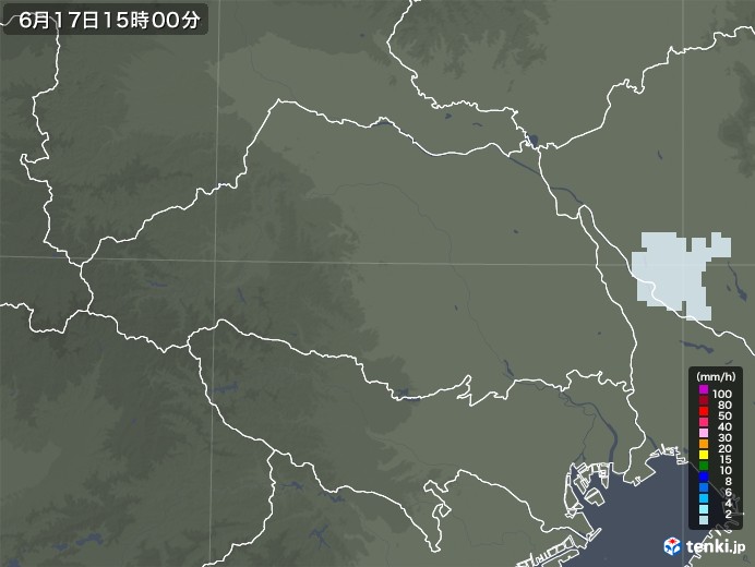 埼玉県の雨雲レーダー(2023年06月17日)