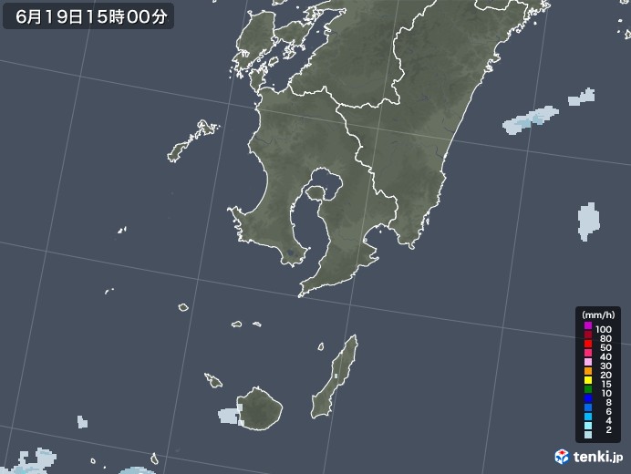 鹿児島県の雨雲レーダー(2023年06月19日)