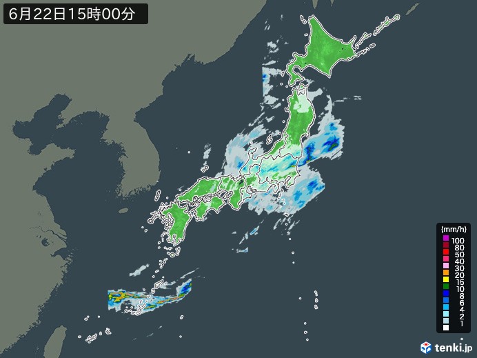 雨雲レーダー(2023年06月22日)