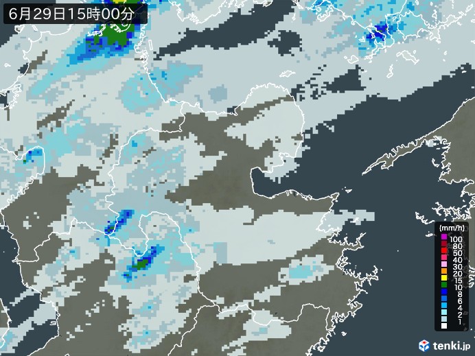 大分県の雨雲レーダー(2023年06月29日)