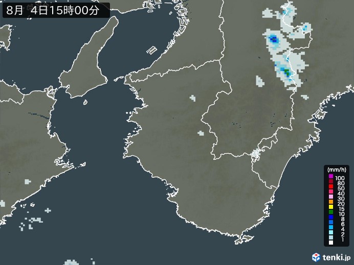 和歌山県の雨雲レーダー(2023年08月04日)