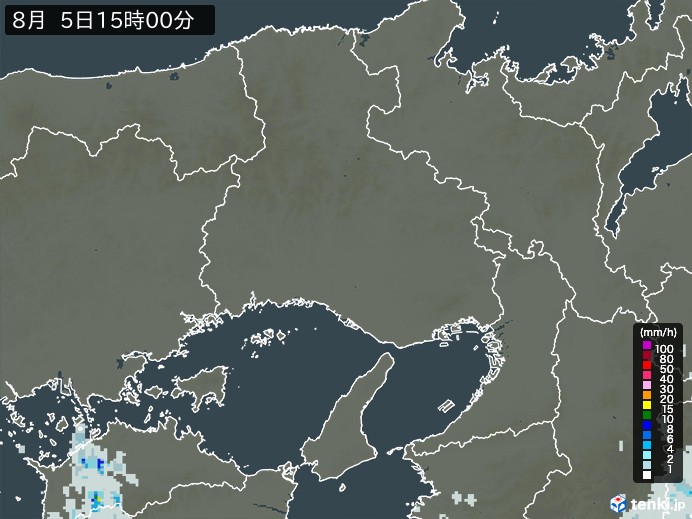 兵庫県の雨雲レーダー(2023年08月05日)